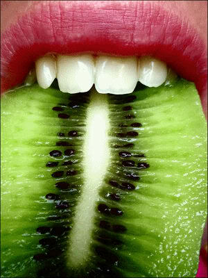 Kiwi In Mouth